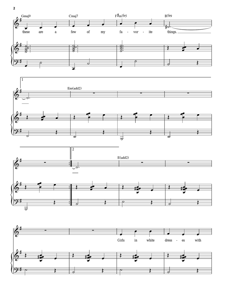 My Favorite Things Piano, Vocal scores gallery preview page 2
