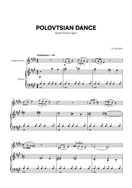 Polovtsian Dance (from Prince Igor) (for English Horn and Piano) image number null