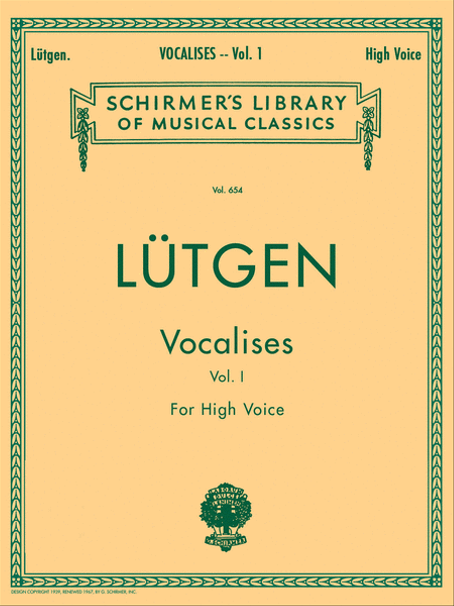 Vocalises (20 Daily Exercises) – Book I High Voice - Sheet Music