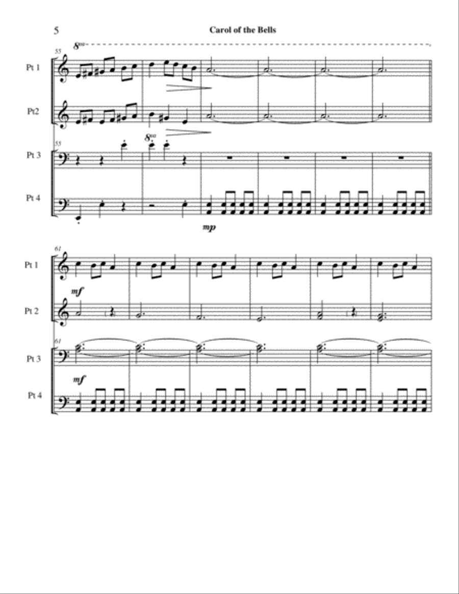 Carol Of The Bells Piano Trio scores gallery preview page 6