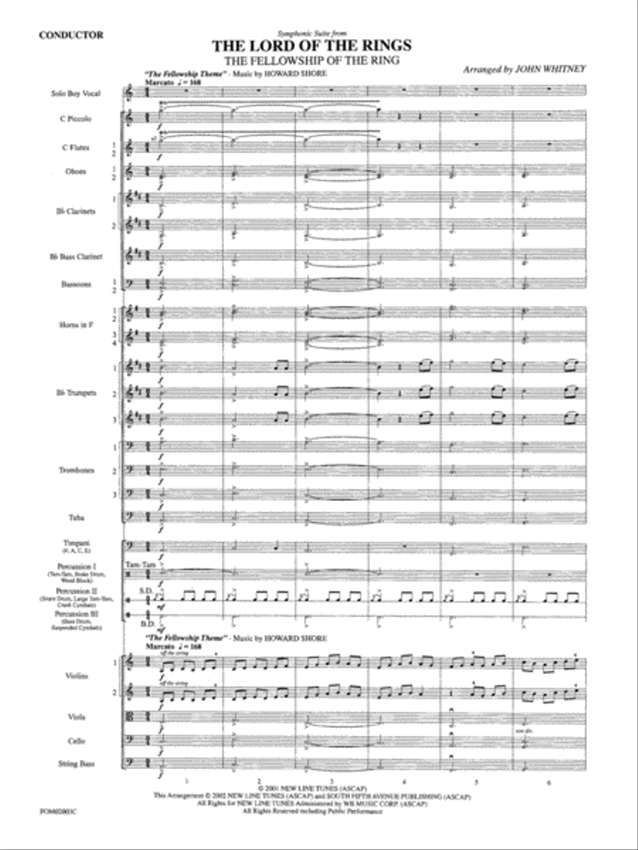The Lord of the Rings: The Fellowship of the Ring, Symphonic Suite from: Score Full Orchestra scores gallery preview page 2