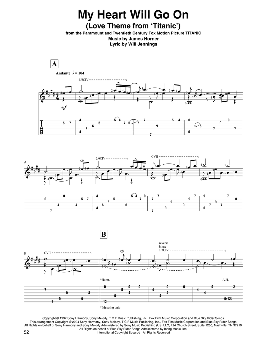 My Heart Will Go On (Love Theme From 'Titanic') (arr. David Jaggs) Acoustic Guitar scores gallery preview page 1