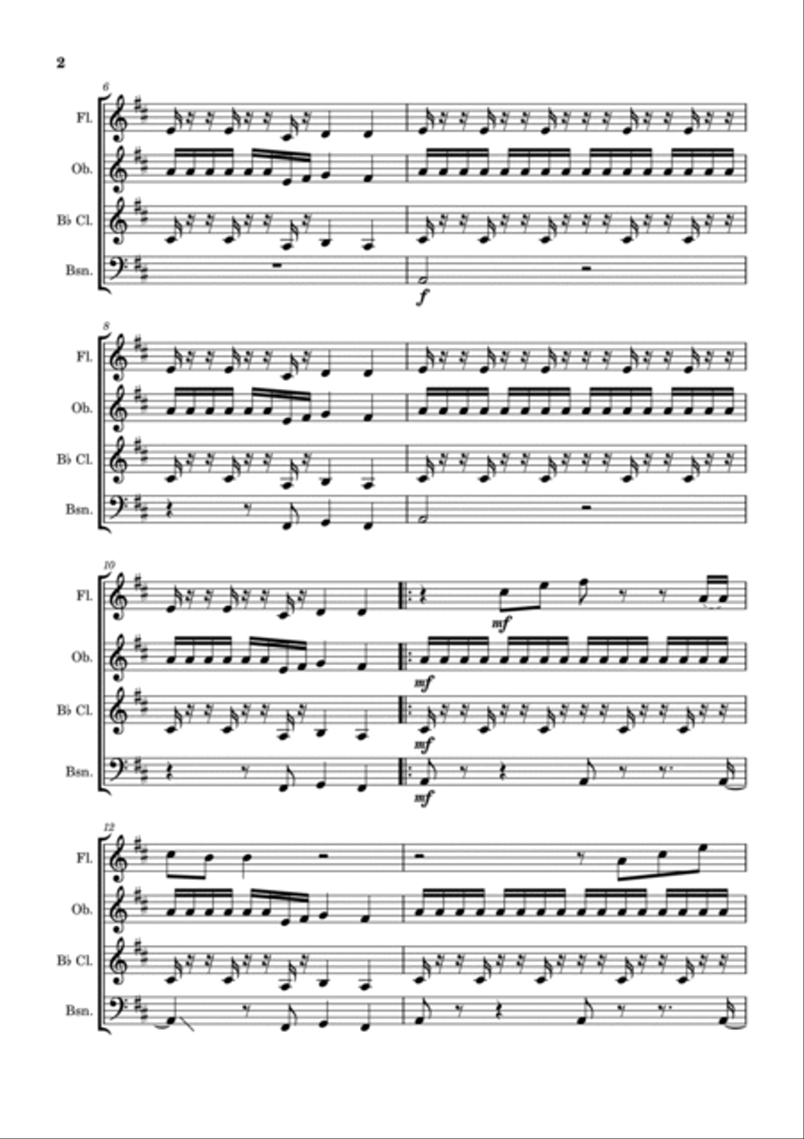 She's A Beauty Woodwind Quartet scores gallery preview page 3