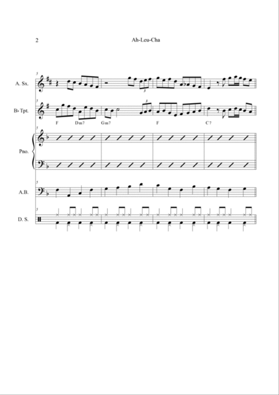 Ah-leu-cha Jazz Ensemble scores gallery preview page 2