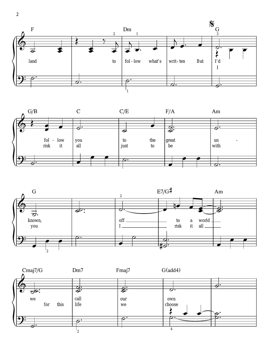 Tightrope (from The Greatest Showman) Easy Piano scores gallery preview page 2