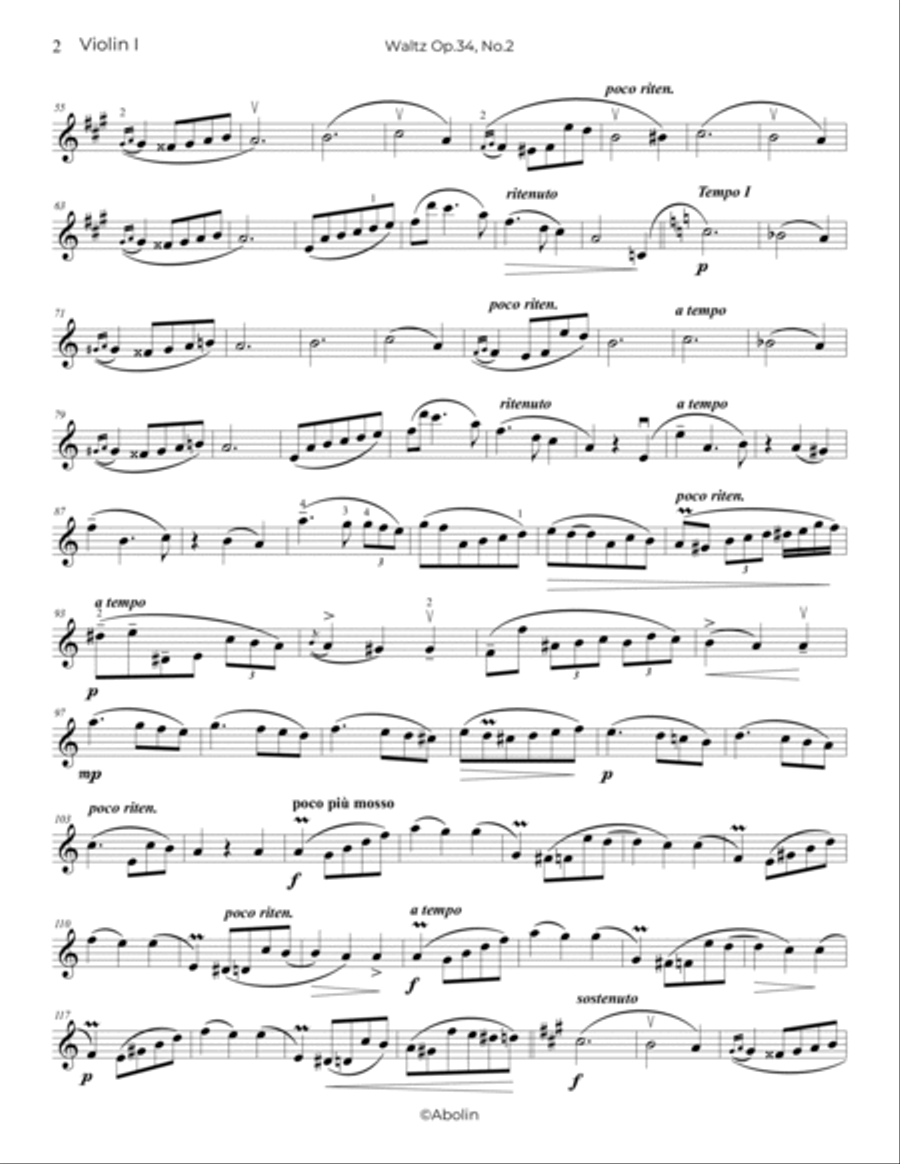 Chopin Waltz Collection for String Quartet String Quartet scores gallery preview page 4