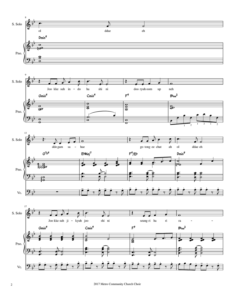 Thank You, Lord Thank You, Lord 4-Part scores gallery preview page 2