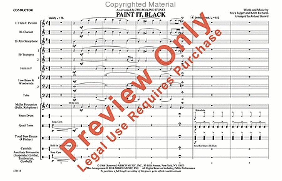 Paint It, Black Marching Band scores gallery preview page 2