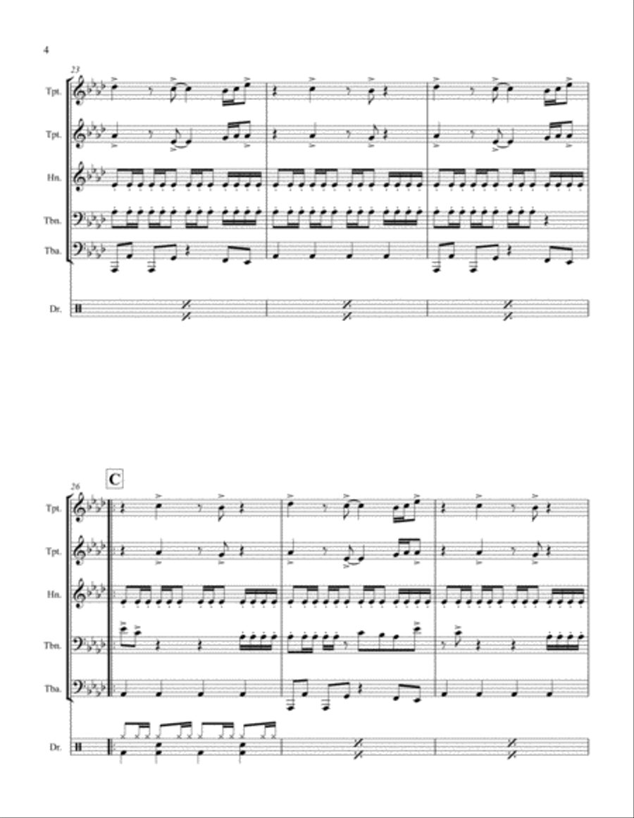 Crazy Train Brass Ensemble scores gallery preview page 4