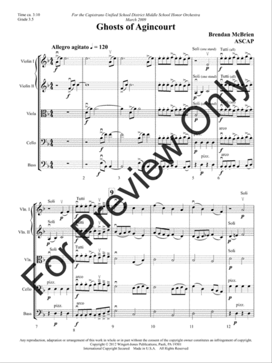 Ghosts of Agincourt String Orchestra scores gallery preview page 4