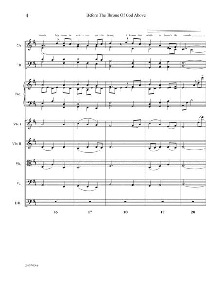 Before the Throne of God Above - String Orchestra Score and Parts