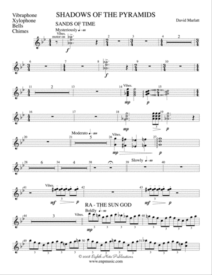 Shadows of the Pyramids: Mallets Concert Band scores gallery preview page 1