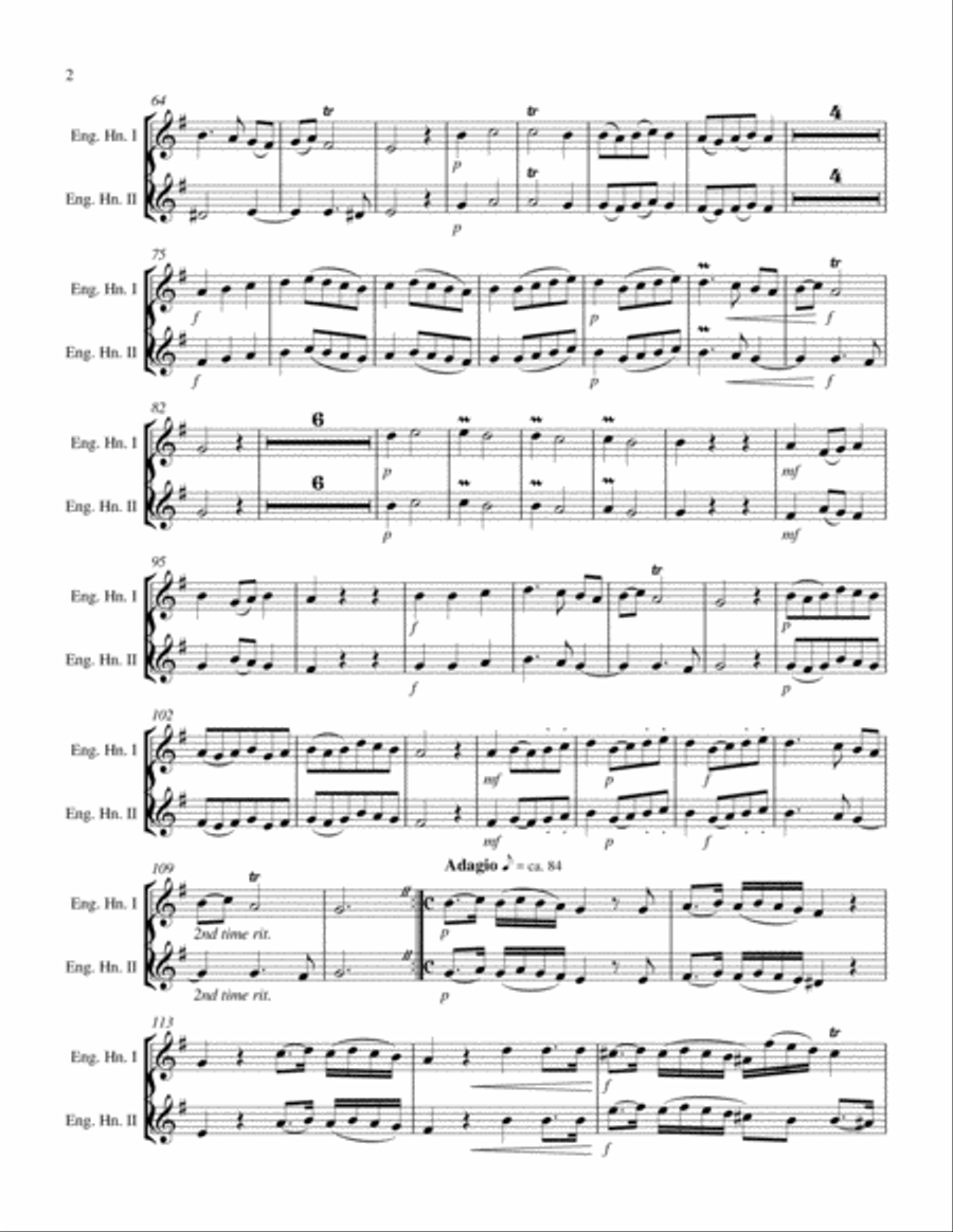 Concerto for Two English horns in C Major, Op. 7 No. 5 Small Ensemble scores gallery preview page 4