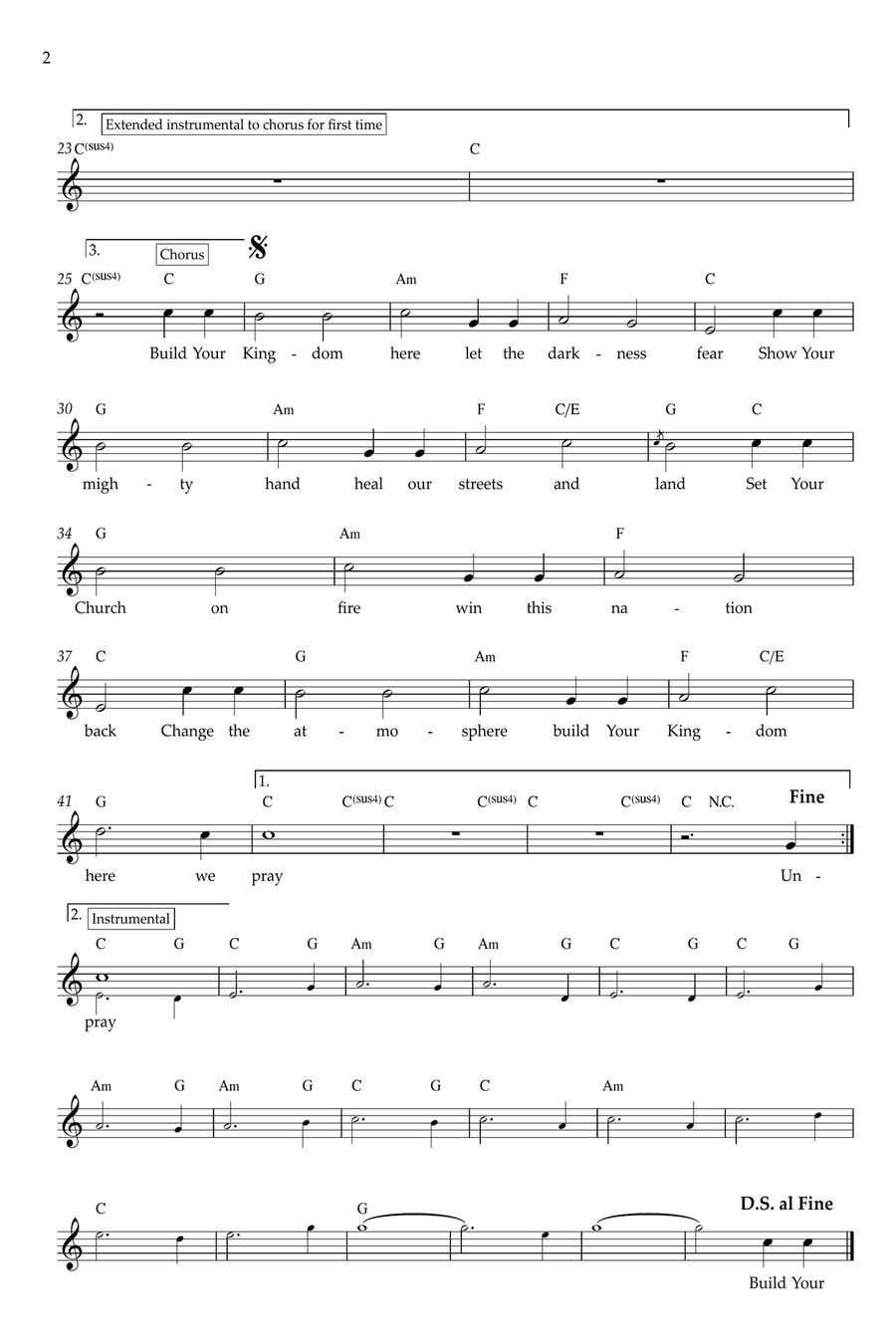 Build Your Kingdom Here Piano scores gallery preview page 2
