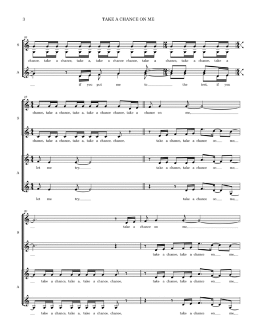 Take A Chance On Me SSAA scores gallery preview page 4