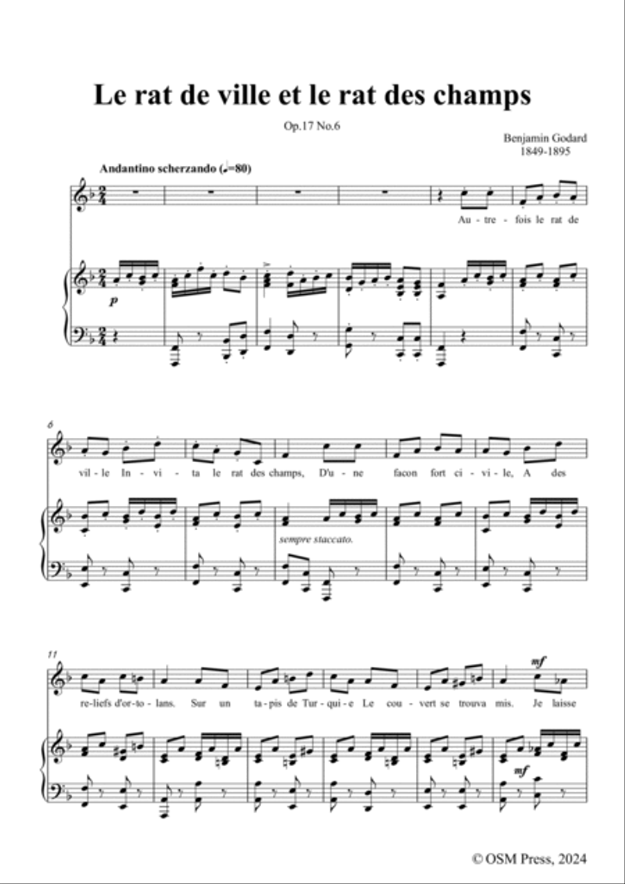 B. Godard-Le rat de ville et le rat des champs,in F Major,Op.17 No.6 Voice scores gallery preview page 3