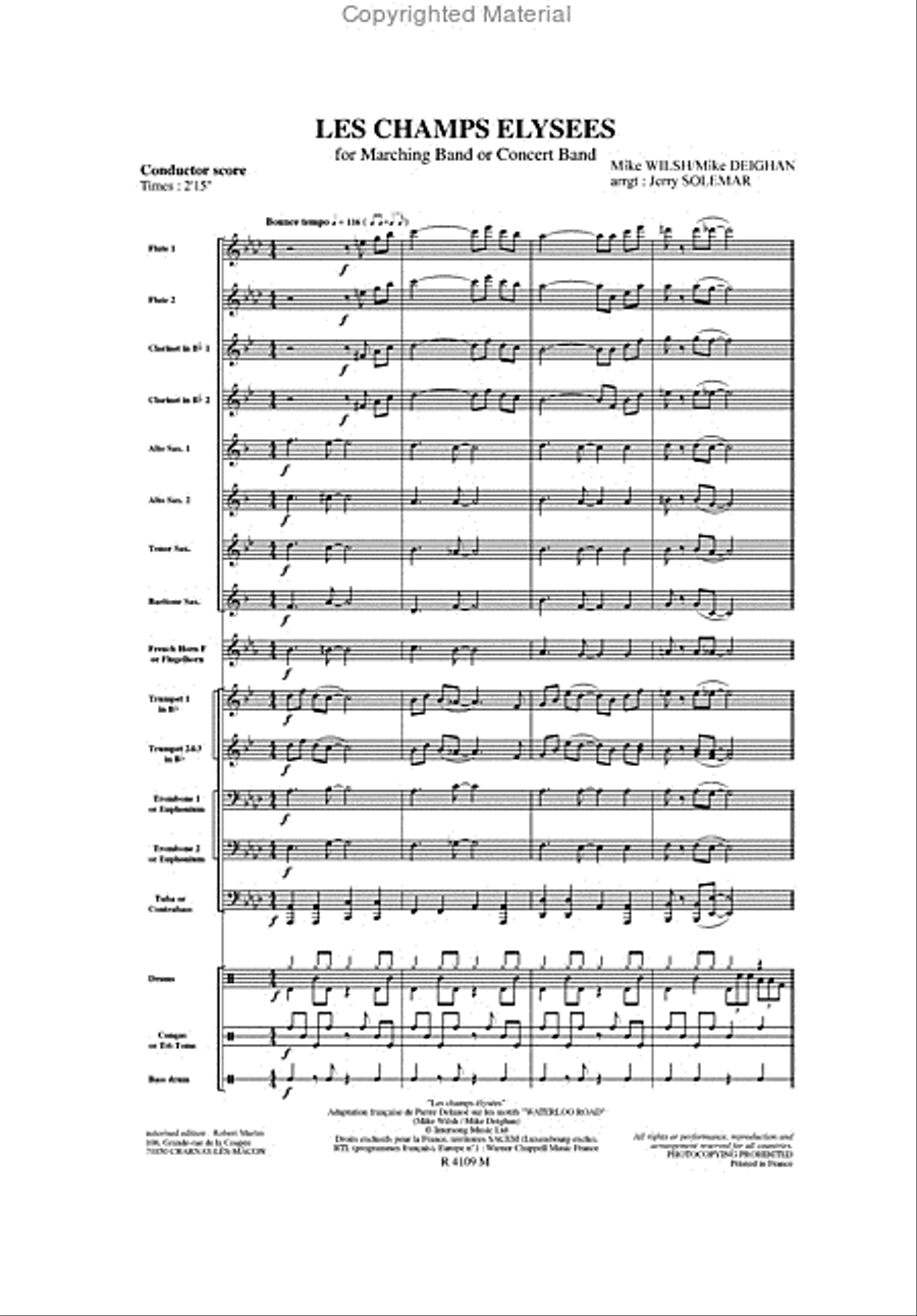 Aux Champs Elysees Aux Champs Elysees Marching Band scores gallery preview page 2