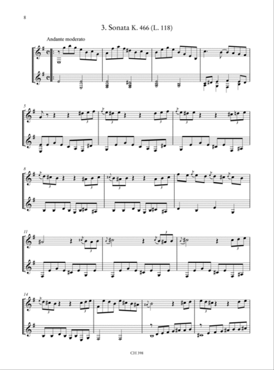 4 Sonatas (K. 9 - K. 432 - K. 466 - K. 159) for 2 Guitars Acoustic Guitar scores gallery preview page 4