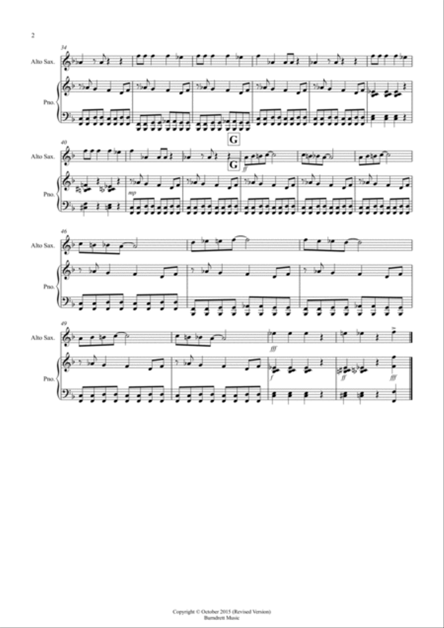 Burnie's Blues for Alto Saxophone and Piano Woodwind Duet scores gallery preview page 2