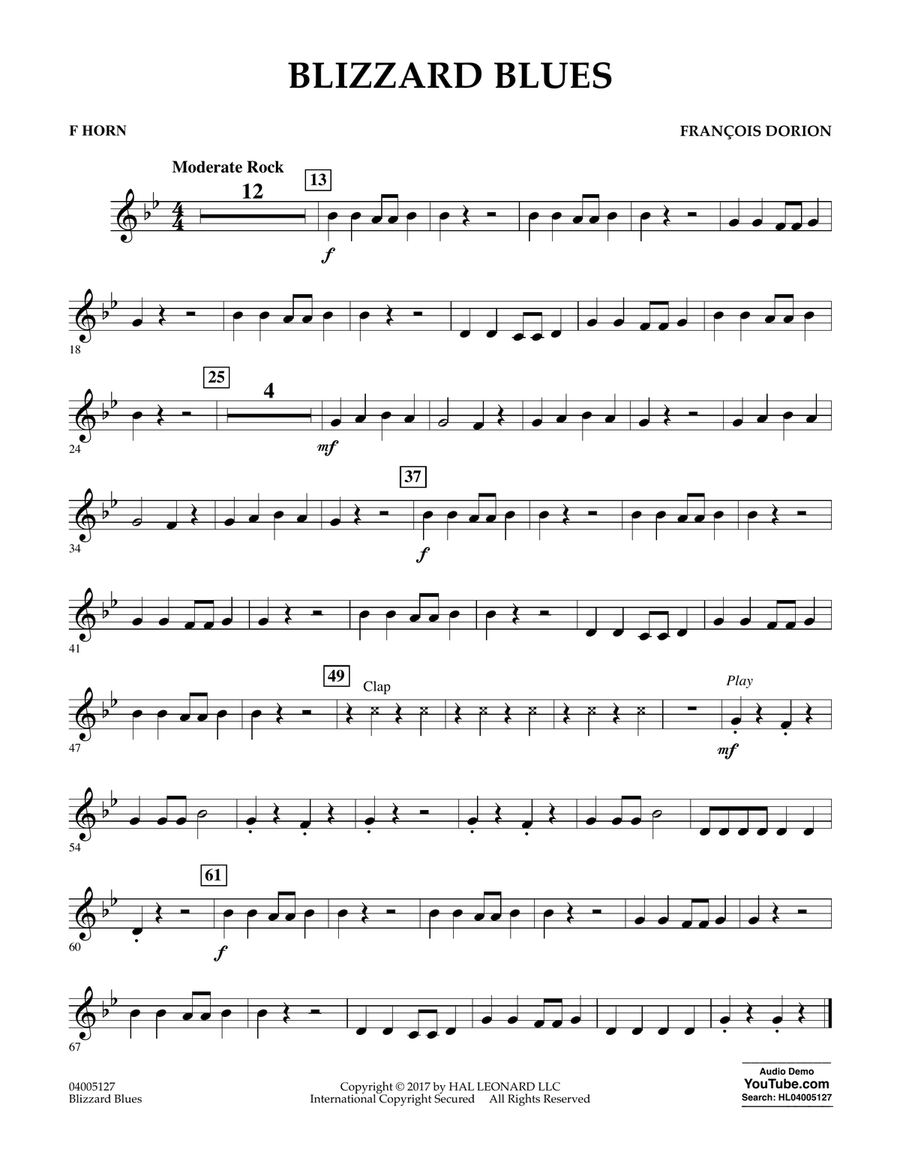 Blizzard Blues - F Horn Concert Band scores gallery preview page 1