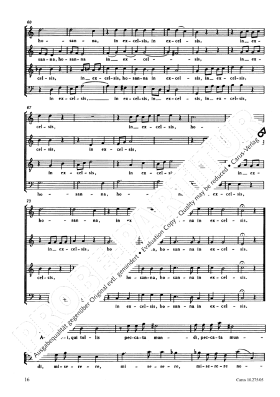 Mass in C Major 4-Part scores gallery preview page 17