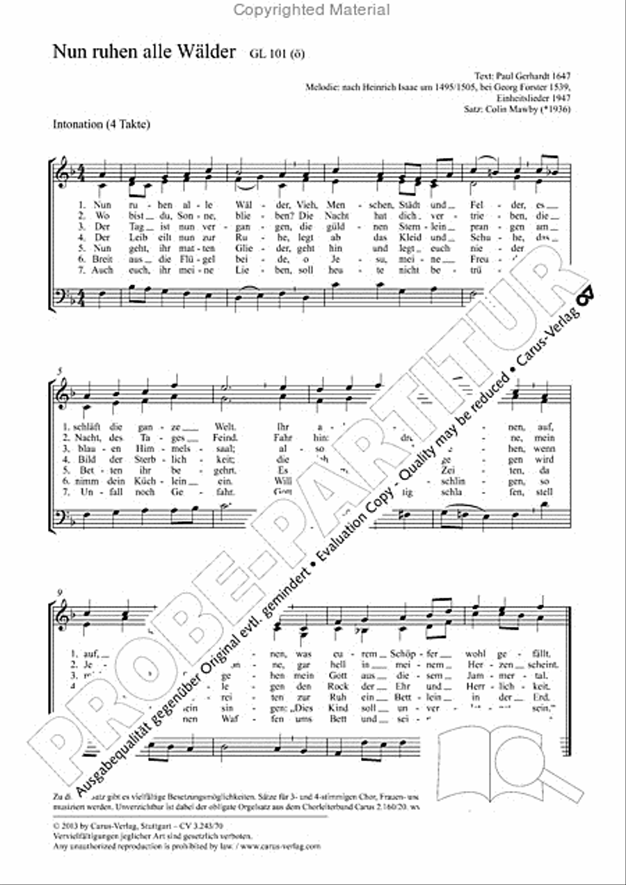 Nun ruhen alle Walder Nun ruhen alle Walder 3-Part scores gallery preview page 2
