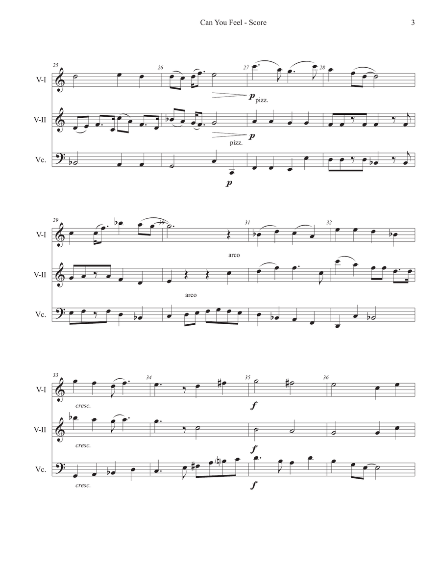 Can You Feel The Love Tonight String Trio scores gallery preview page 3