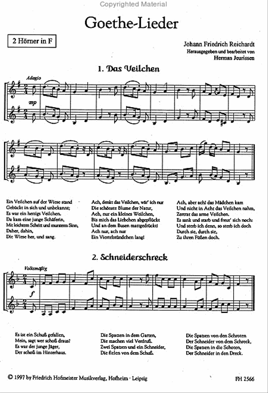 Goethe-Lieder auf 