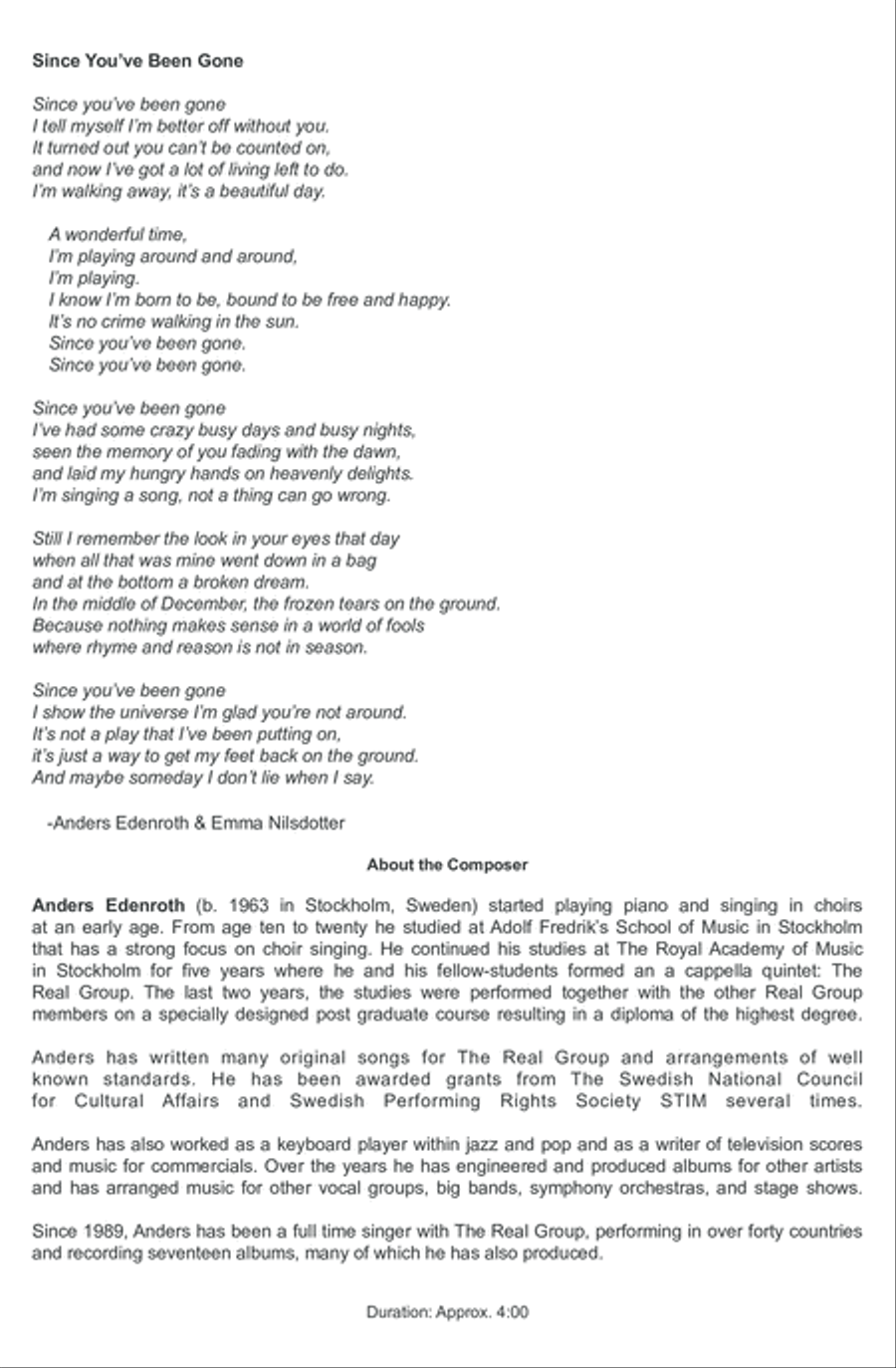 Since You've Been Gone Since You've Been Gone Choir scores gallery preview page 3