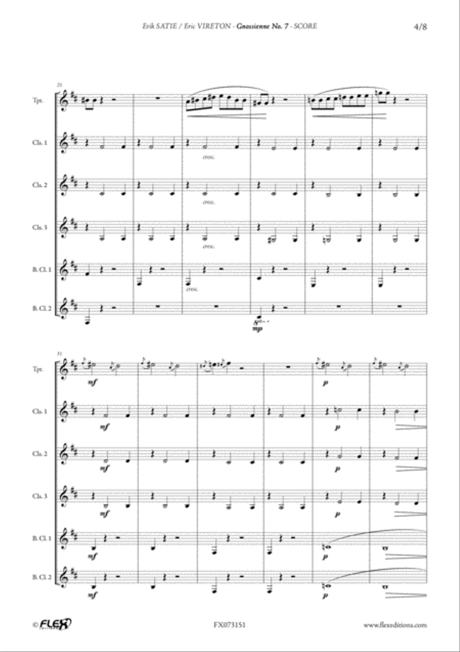 Gnossienne No. 7 2-Part scores gallery preview page 4