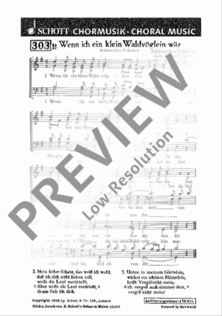 Es ist so still geworden / Wenn ich ein klein Waldvögelein wär Mixed Choir scores gallery preview page 3