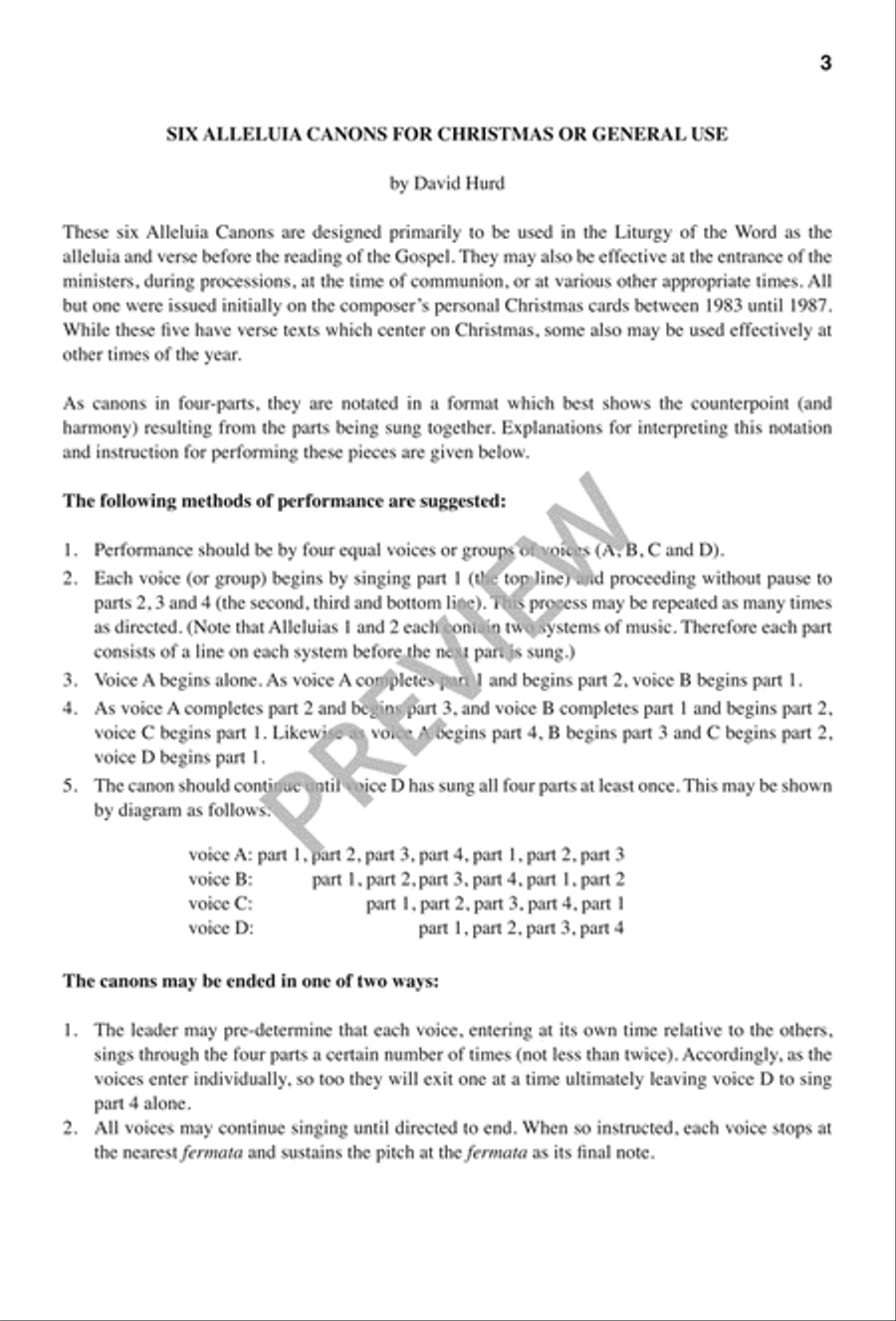 Six Alleluia Canons 4-Part scores gallery preview page 4