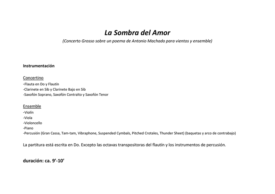 La Sombra del Amor Large Ensemble scores gallery preview page 1