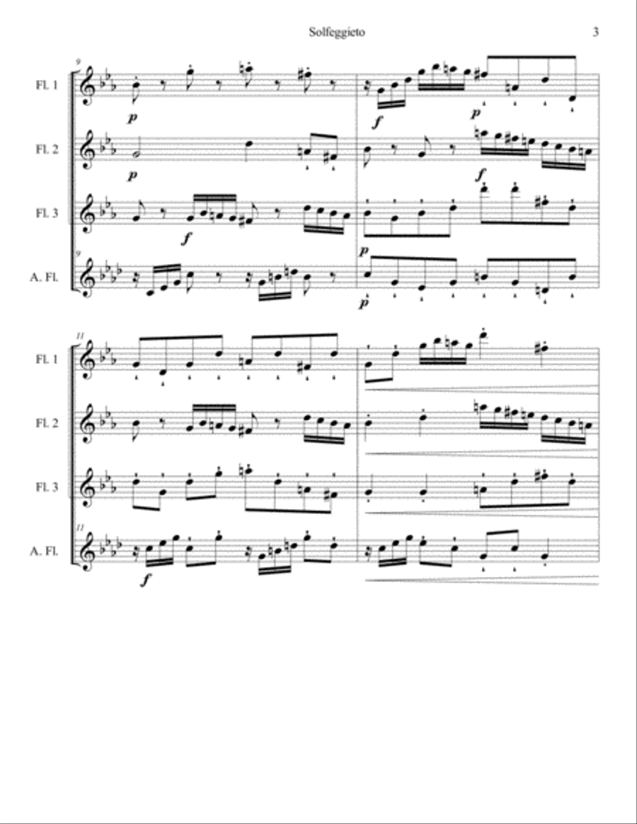 Solfeggieto, adaptación a ensamble de flautas Small Ensemble scores gallery preview page 3
