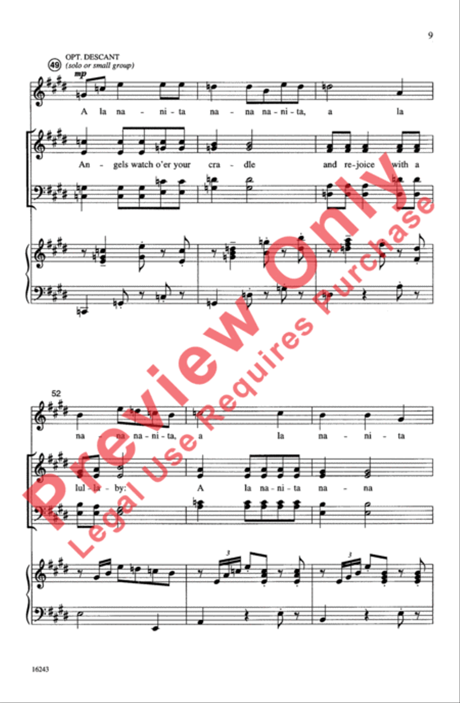 A La Nanita Nana A La Nanita Nana 4-Part scores gallery preview page 9