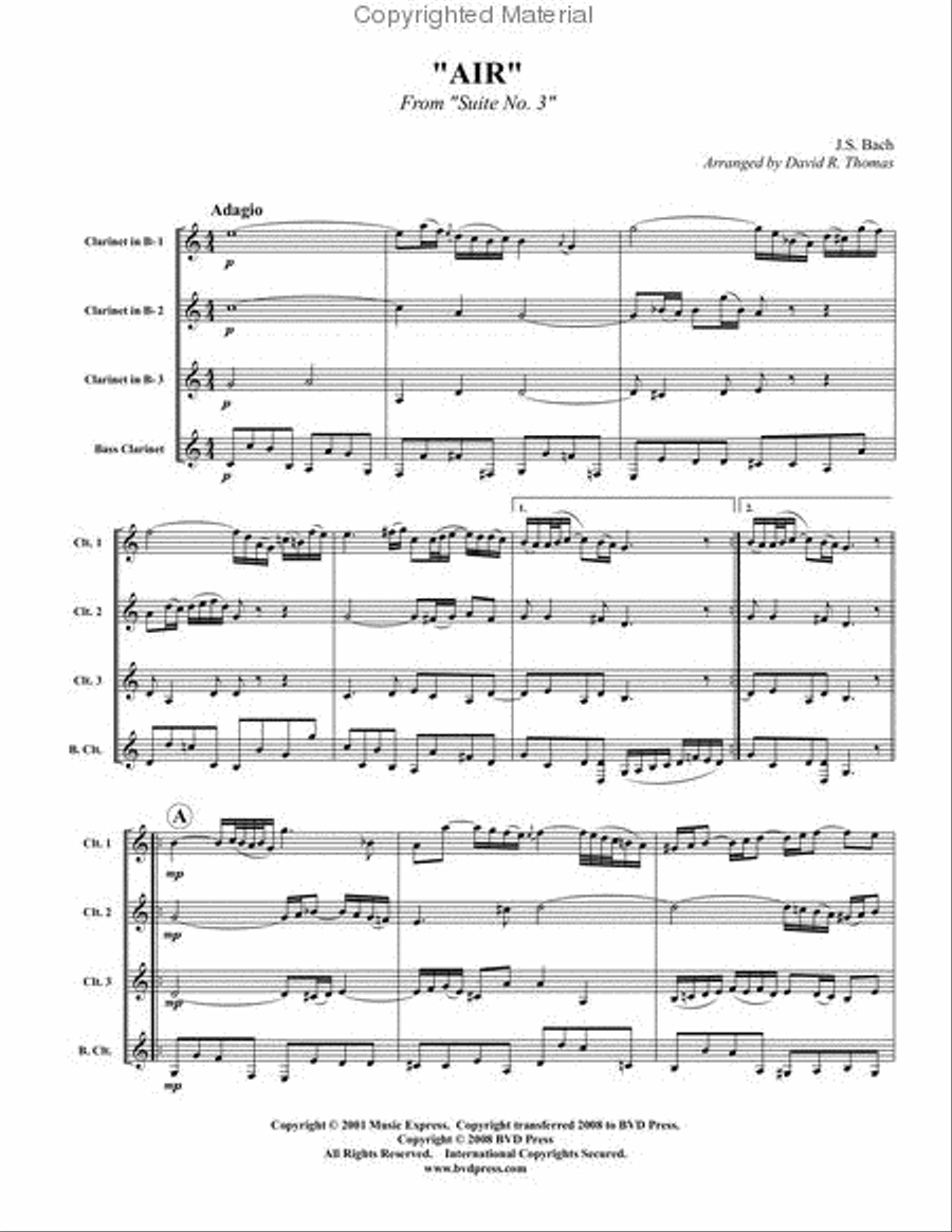 Air on the G String Bass Clarinet scores gallery preview page 2