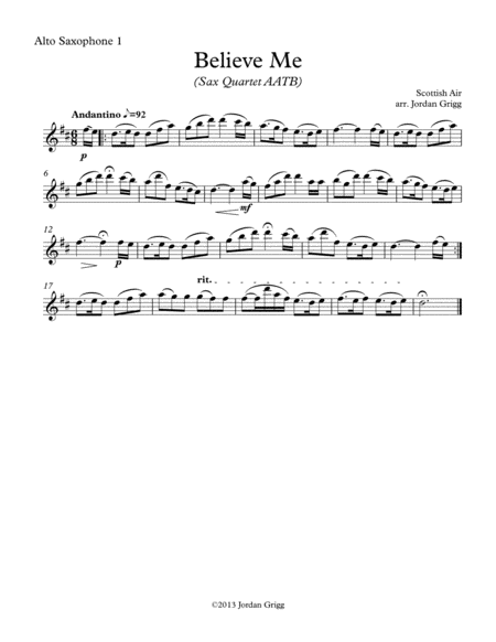 Believe Me (Sax Quartet AATB) image number null