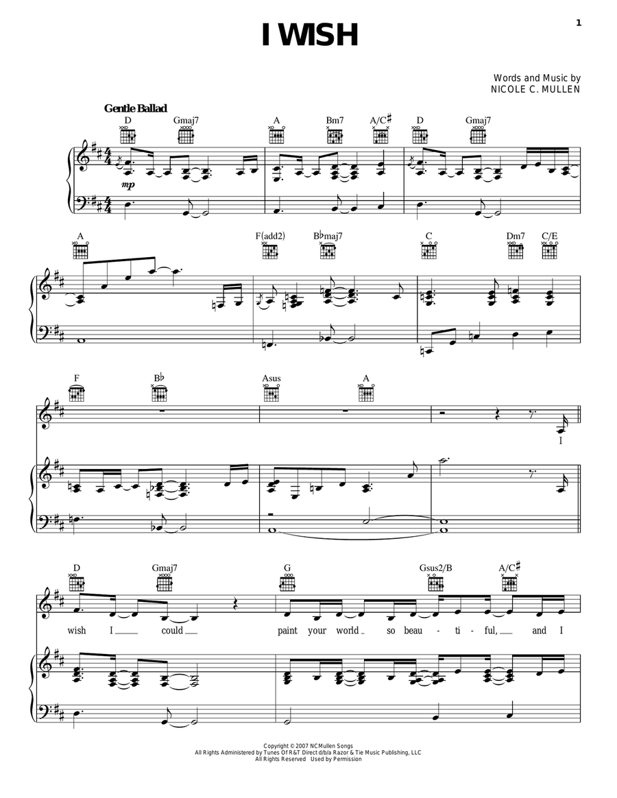 I Wish Acoustic Guitar scores gallery preview page 1