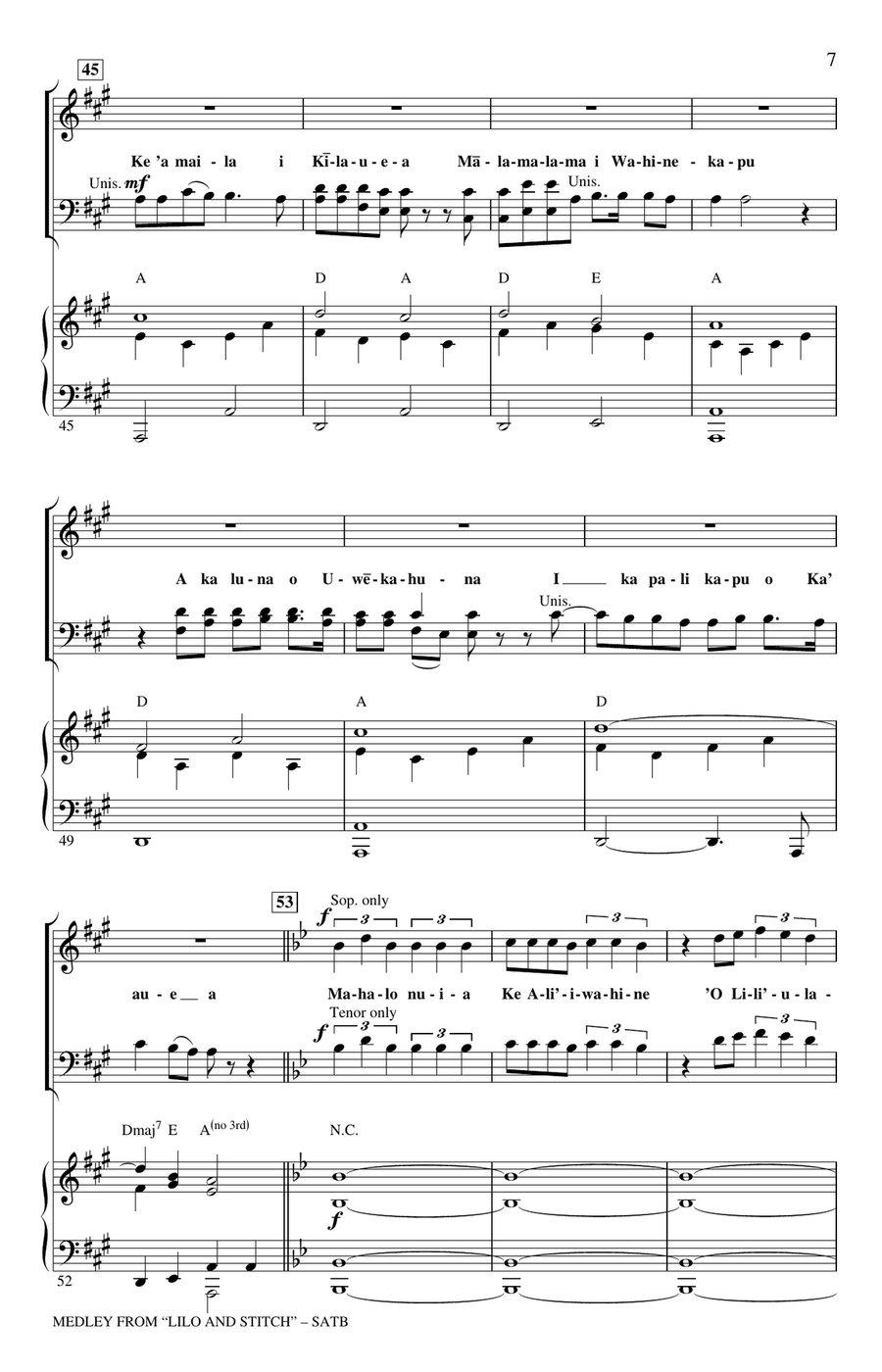 Lilo And Stitch (Medley) 4-Part scores gallery preview page 5