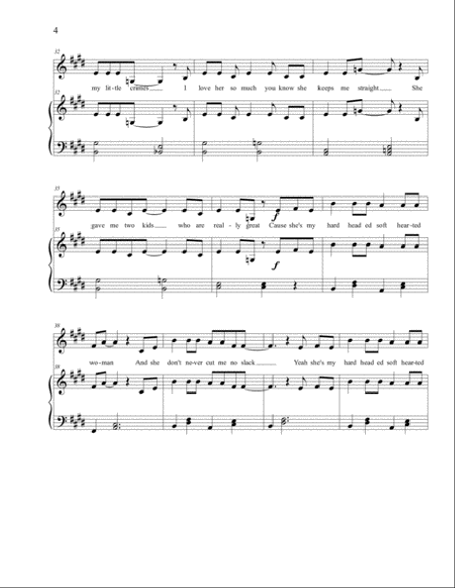 HARD-HEADED, SOFT-HEARTED WOMAN Voice scores gallery preview page 4