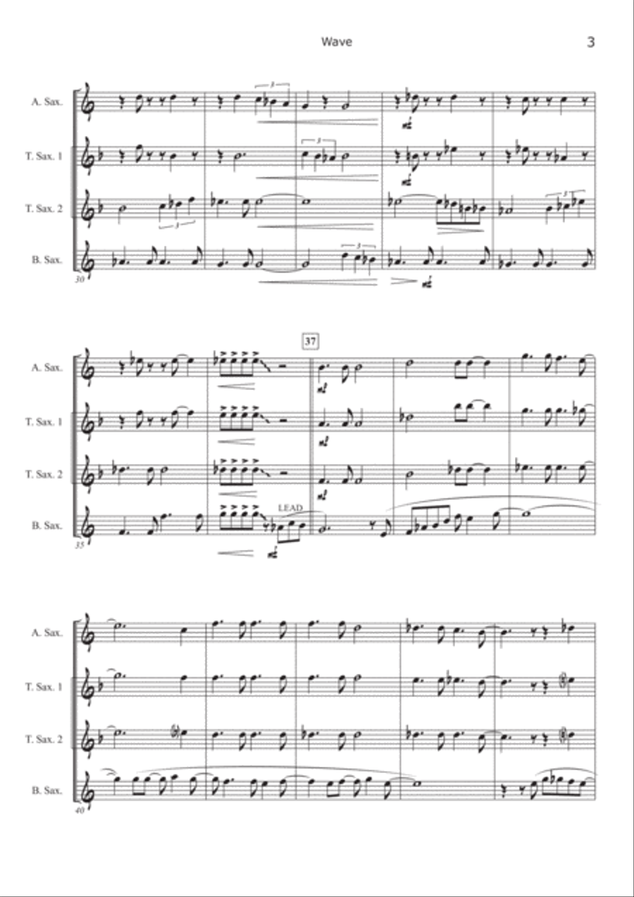 Wave Saxophone Quartet scores gallery preview page 4