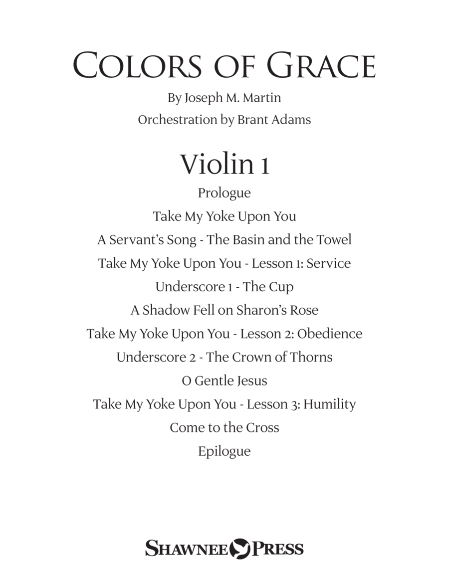 Colors of Grace - Lessons for Lent (New Edition) (Orchestra Accompaniment) - Violin 1 Choir scores gallery preview page 1