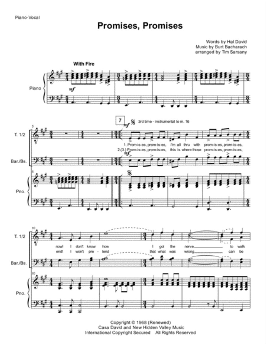 Promises, Promises Promises, Promises TTBB scores gallery preview page 1