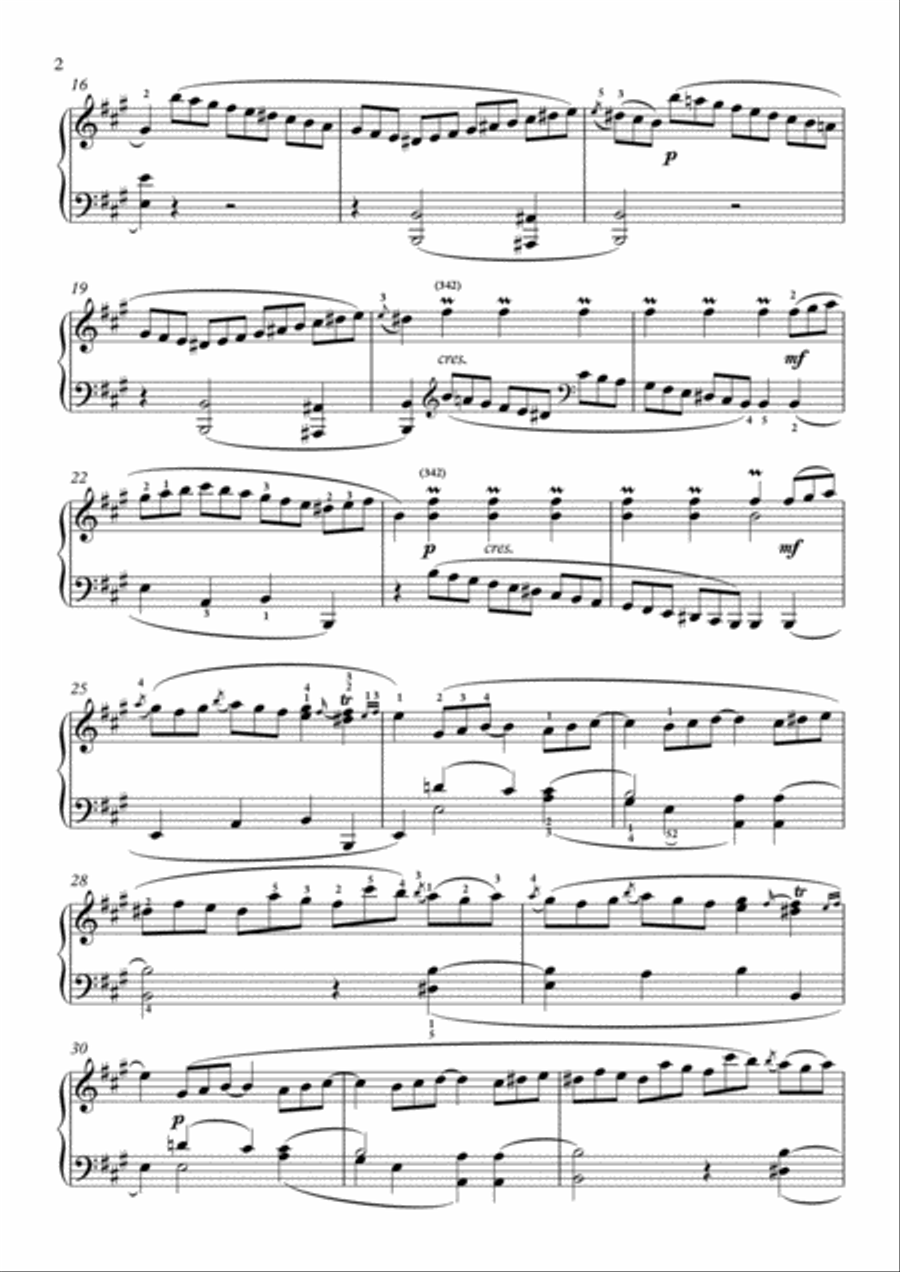 Scarlatti-Sonata in A-Major L.236 K.536(piano) Piano Solo scores gallery preview page 3
