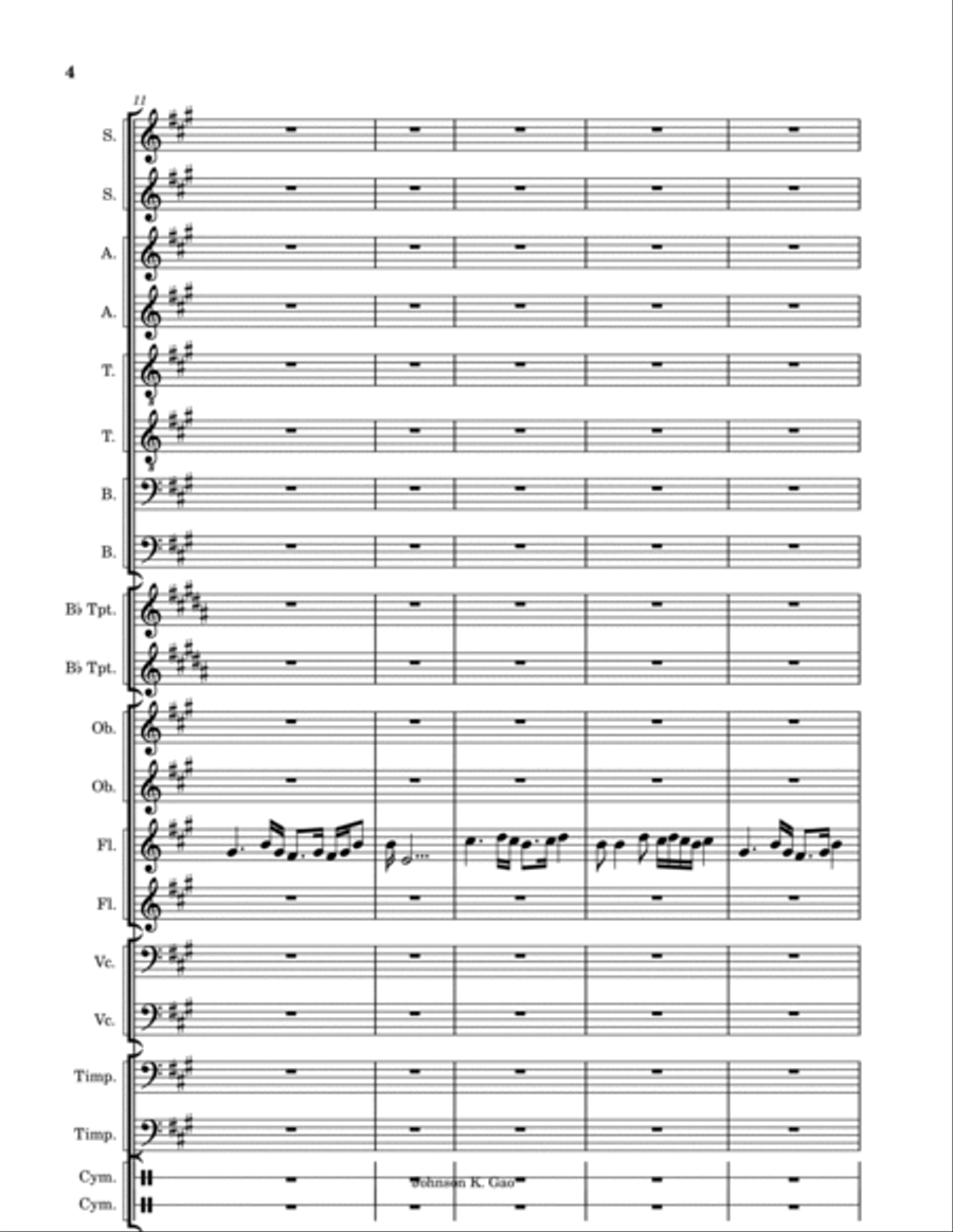 輪唱敕勒歌. Chi Le Song with cannon at the end. 輪唱敕勒歌. Chi Le Song with cannon at the end. Small Ensemble scores gallery preview page 4