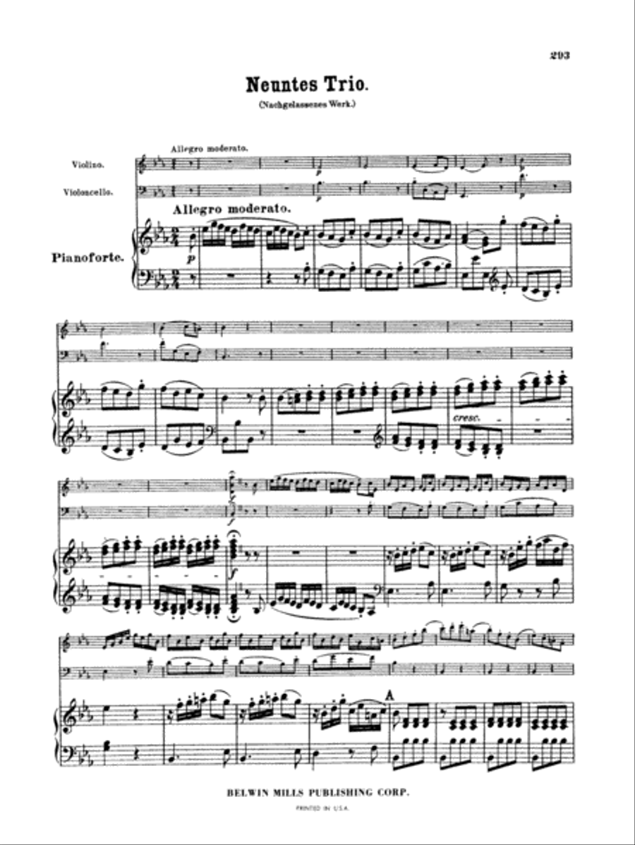 Beethoven: Trio No. 9, in E flat Major (for piano, violin, and cello) Piano Trio scores gallery preview page 3