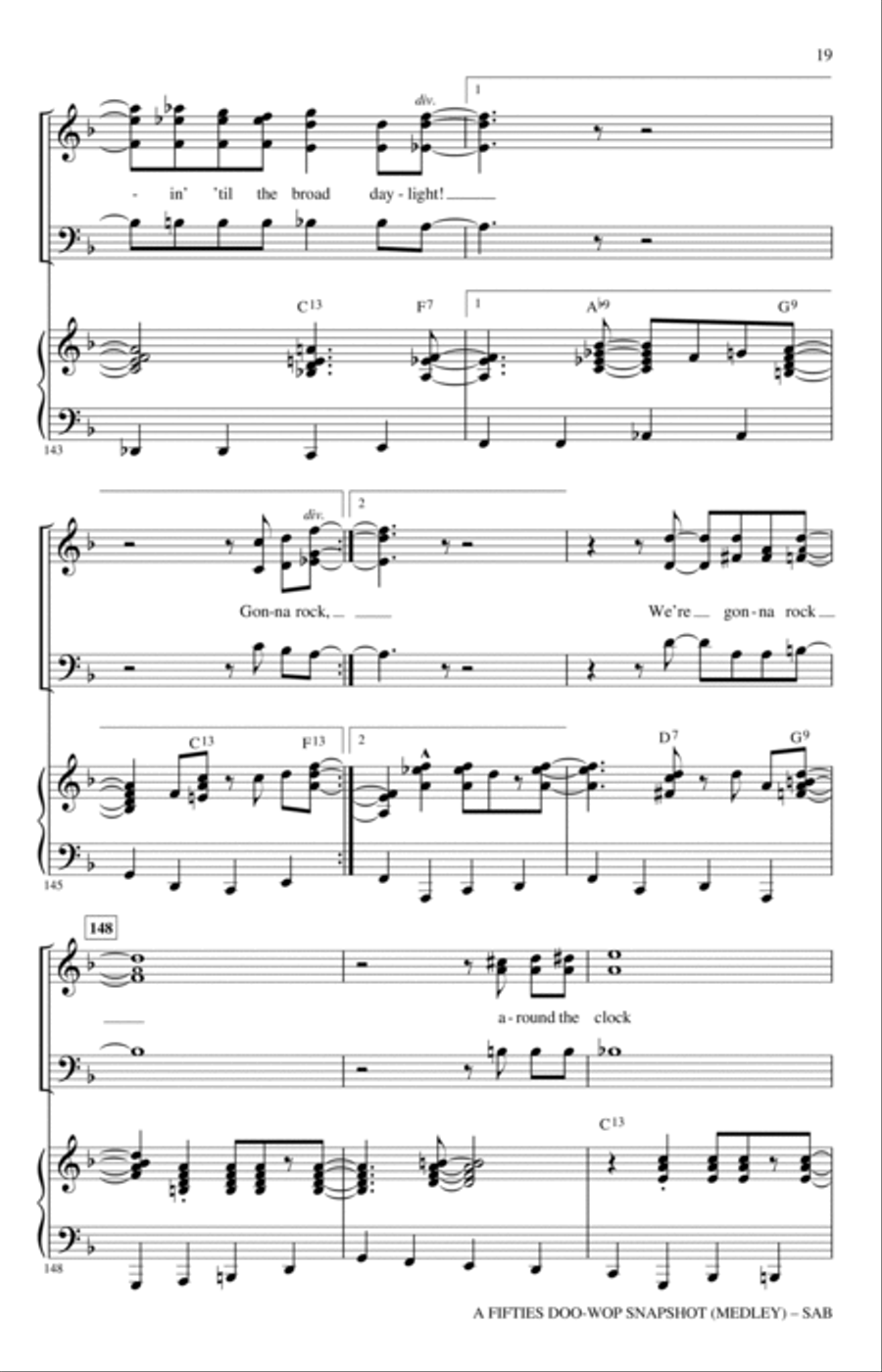 A Fifties Doo-Wop Snapshot (Medley) 3-Part scores gallery preview page 18