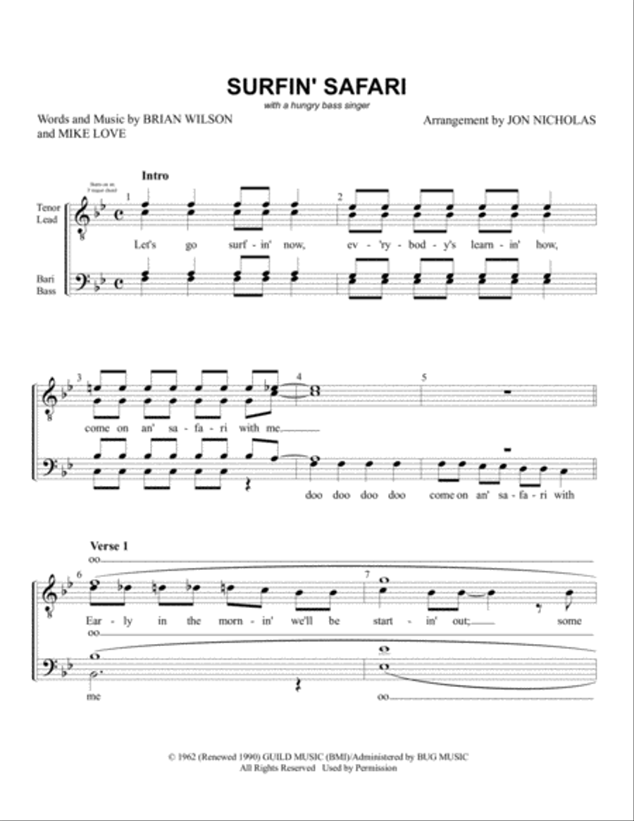 Surfin' Safari Surfin' Safari TTBB scores gallery preview page 1