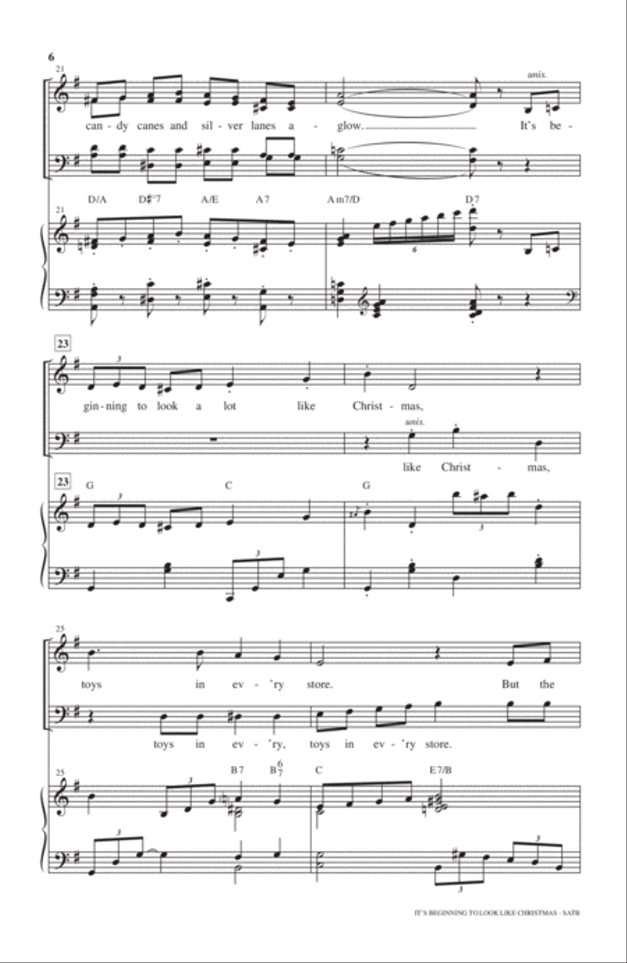 It's Beginning To Look Like Christmas (arr. Mark Hayes) 4-Part scores gallery preview page 5