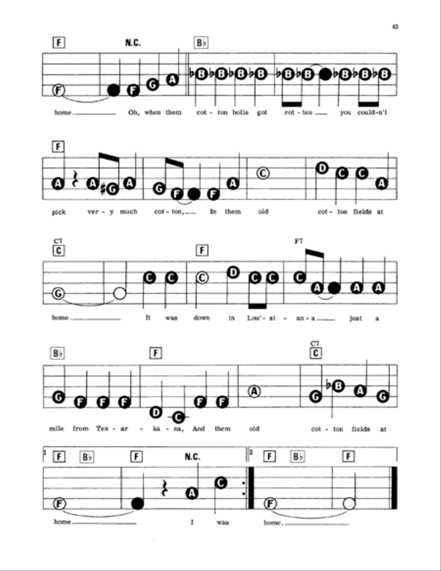 Cotton Fields (The Cotton Song) Electronic Keyboard scores gallery preview page 2